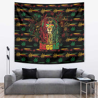 Guyana One Love Reggae Lion Tapestry Caribbean Reggae Spirit
