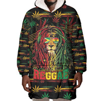 Personalized Guyana One Love Reggae Lion Wearable Blanket Hoodie Caribbean Reggae Spirit