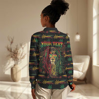 Personalized Guyana One Love Reggae Lion Women Casual Shirt Caribbean Reggae Spirit