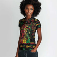 Personalized Guyana One Love Reggae Lion Women Polo Shirt Caribbean Reggae Spirit