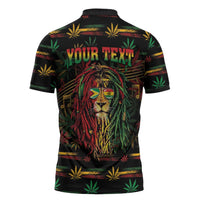 Personalized Guyana One Love Reggae Lion Zipper Polo Shirt Caribbean Reggae Spirit