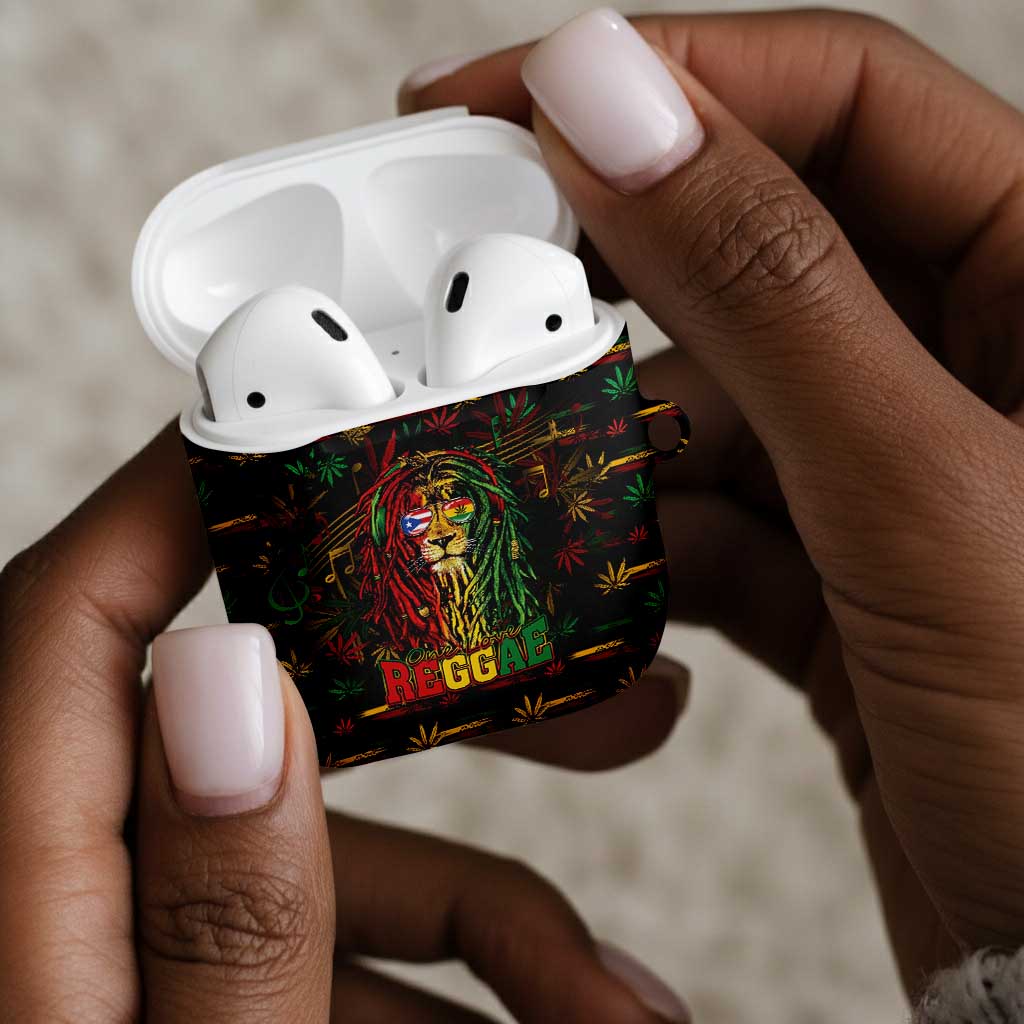 Puerto Rico One Love Reggae Lion AirPods Case Caribbean Reggae Spirit
