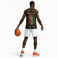 Personalized Puerto Rico One Love Reggae Lion Basketball Jersey Caribbean Reggae Spirit