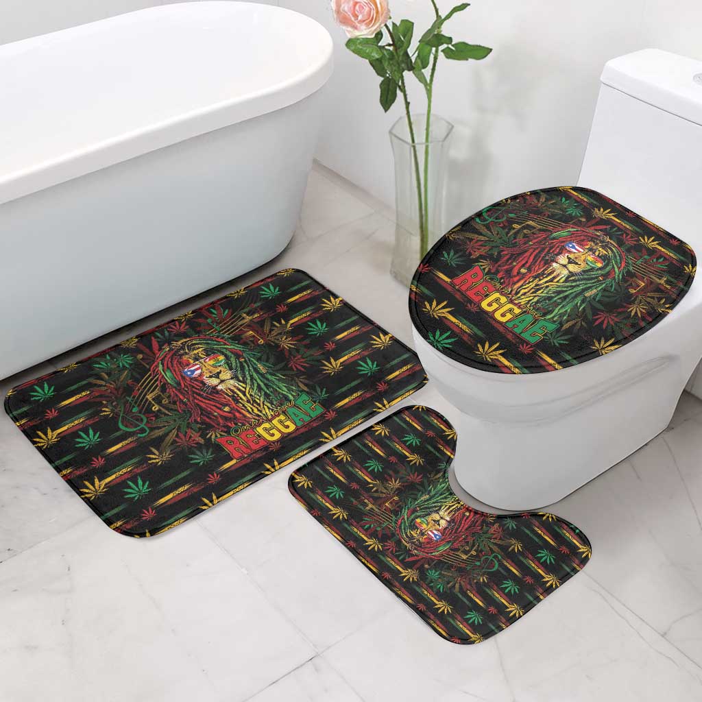 Puerto Rico One Love Reggae Lion Bathroom Set Caribbean Reggae Spirit