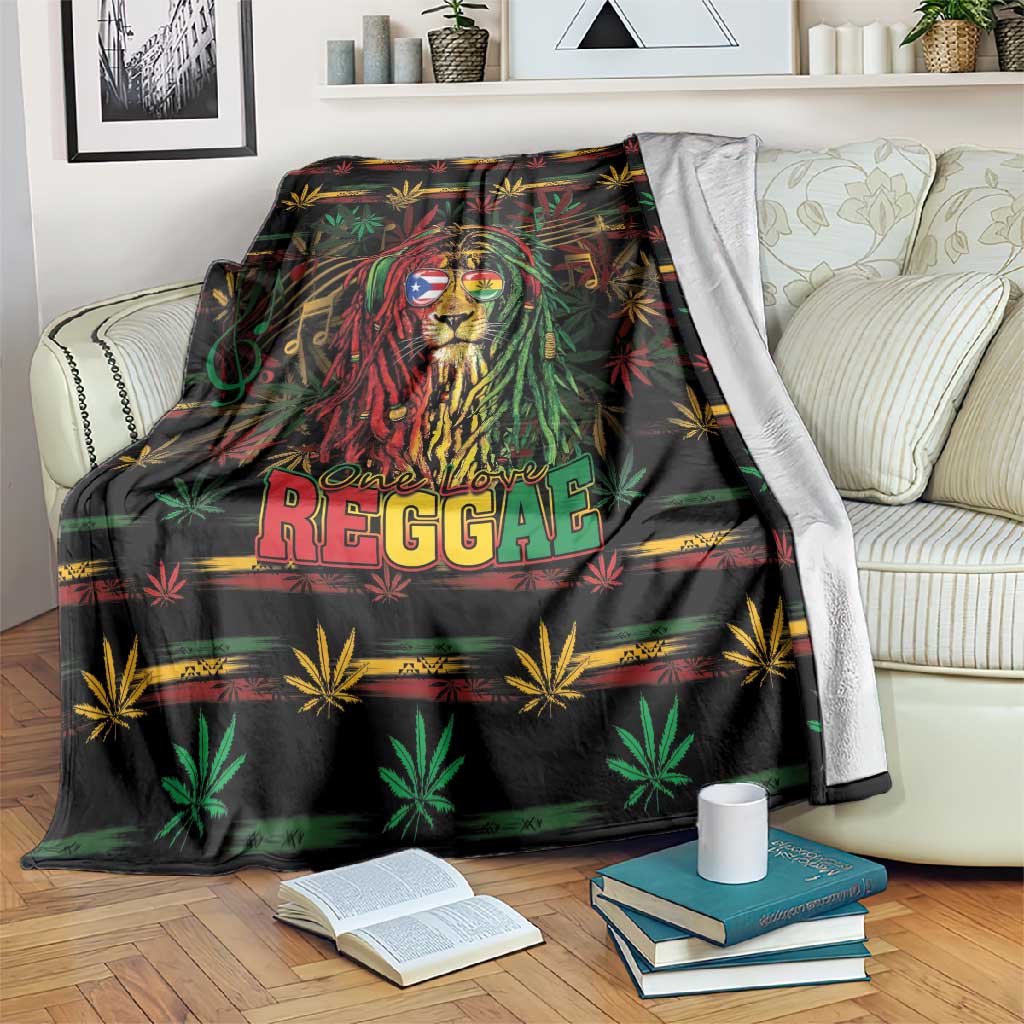 Puerto Rico One Love Reggae Lion Blanket Caribbean Reggae Spirit