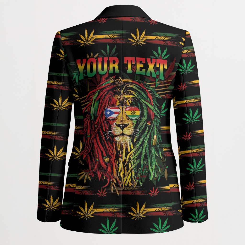 Personalized Puerto Rico One Love Reggae Lion Blazer Caribbean Reggae Spirit