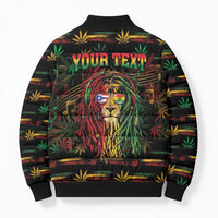 Personalized Puerto Rico One Love Reggae Lion Bomber Puffer Jacket Caribbean Reggae Spirit