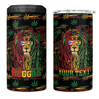 Personalized Puerto Rico One Love Reggae Lion 4 in 1 Can Cooler Tumbler Caribbean Reggae Spirit