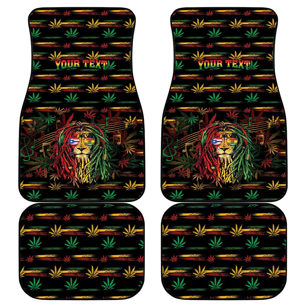 Personalized Puerto Rico One Love Reggae Lion Car Mats Caribbean Reggae Spirit