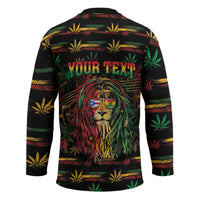 Personalized Puerto Rico One Love Reggae Lion Hockey Jersey Caribbean Reggae Spirit