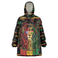 Personalized Puerto Rico One Love Reggae Lion Kid Wearable Blanket Hoodie Caribbean Reggae Spirit