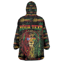 Personalized Puerto Rico One Love Reggae Lion Kid Wearable Blanket Hoodie Caribbean Reggae Spirit