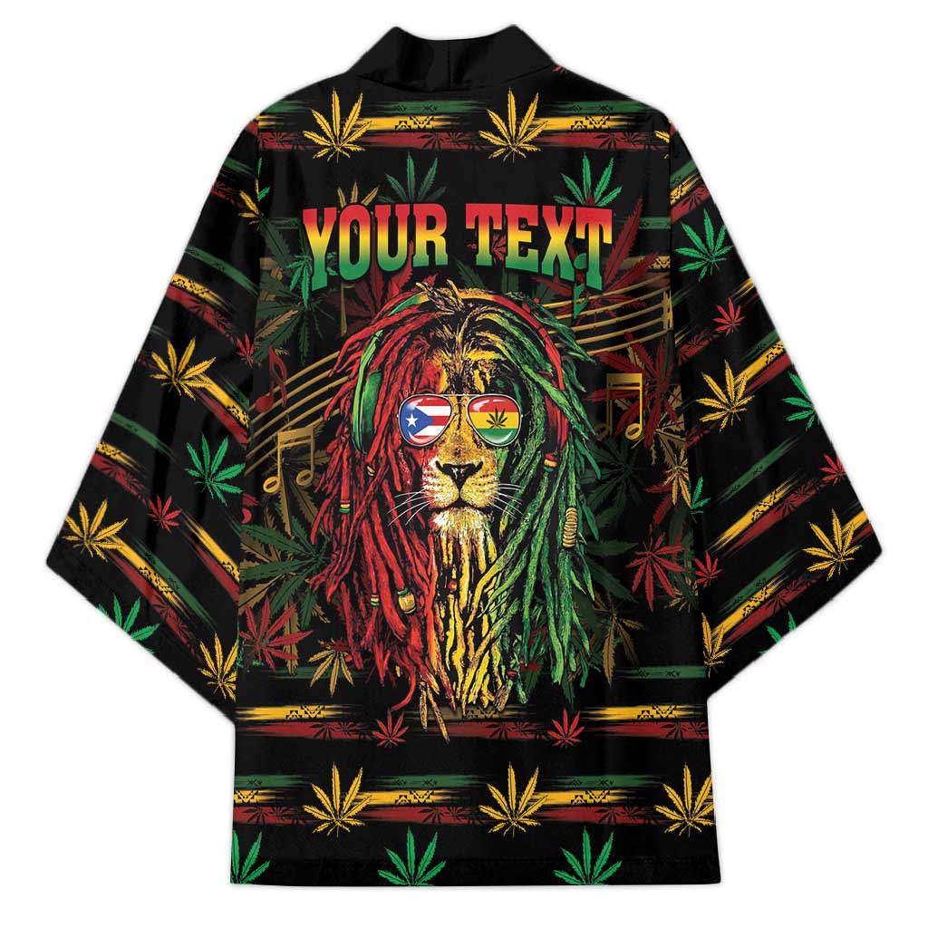 Personalized Puerto Rico One Love Reggae Lion Kimono Caribbean Reggae Spirit