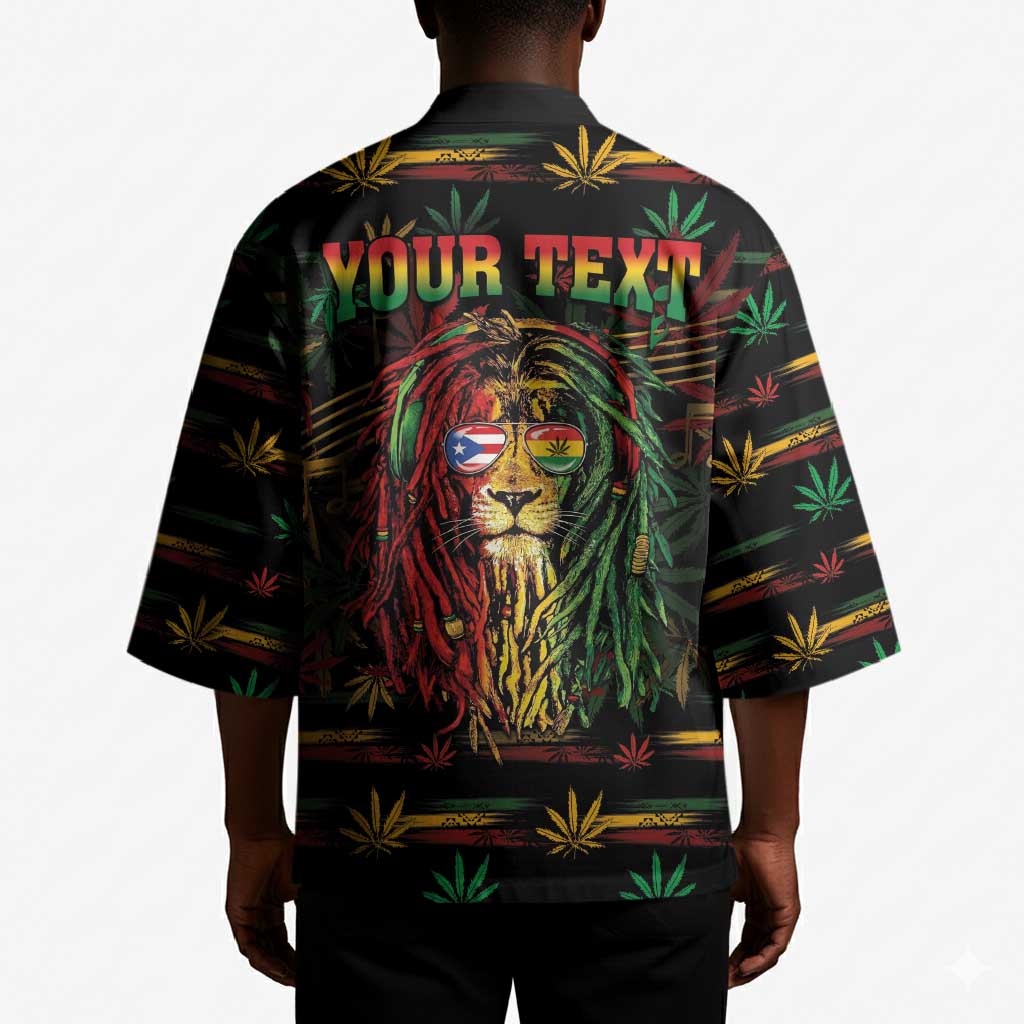Personalized Puerto Rico One Love Reggae Lion Kimono Caribbean Reggae Spirit