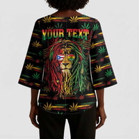 Personalized Puerto Rico One Love Reggae Lion Kimono Sleeve Blouse Caribbean Reggae Spirit
