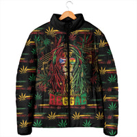 Personalized Puerto Rico One Love Reggae Lion Padded Jacket Caribbean Reggae Spirit