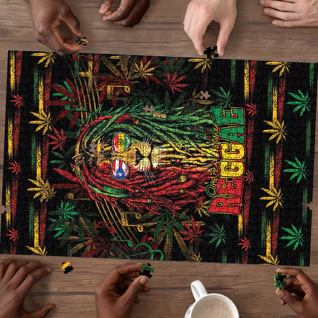 Puerto Rico One Love Reggae Lion Puzzle Caribbean Reggae Spirit