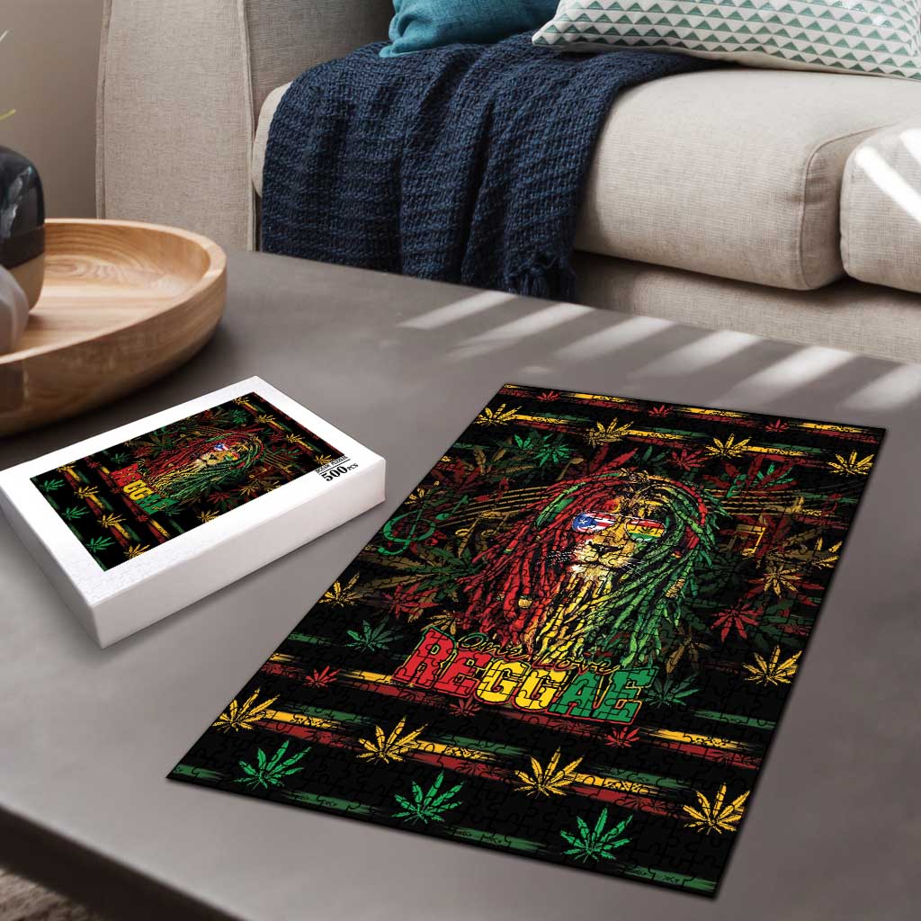 Puerto Rico One Love Reggae Lion Puzzle Caribbean Reggae Spirit