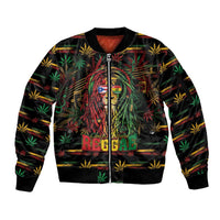 Personalized Puerto Rico One Love Reggae Lion Sleeve Zip Bomber Jacket Caribbean Reggae Spirit