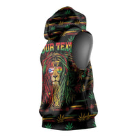 Personalized Puerto Rico One Love Reggae Lion Sleeveless Hoodie Caribbean Reggae Spirit