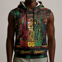 Personalized Puerto Rico One Love Reggae Lion Sleeveless Hoodie Caribbean Reggae Spirit
