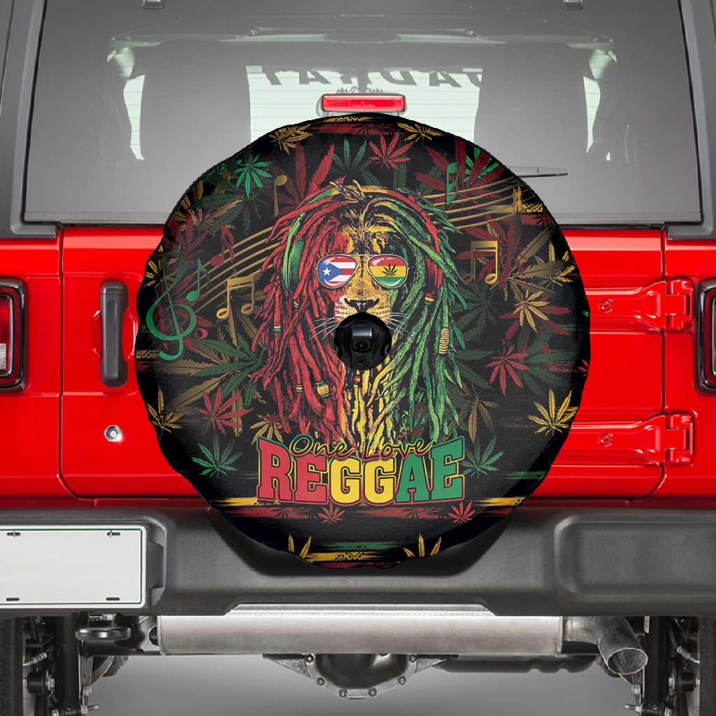 Puerto Rico One Love Reggae Lion Spare Tire Cover Caribbean Reggae Spirit