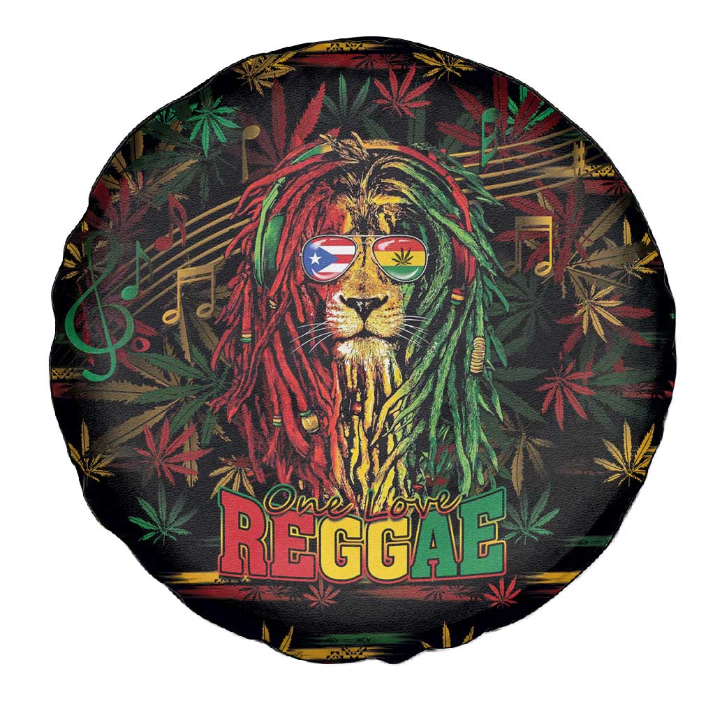 Puerto Rico One Love Reggae Lion Spare Tire Cover Caribbean Reggae Spirit