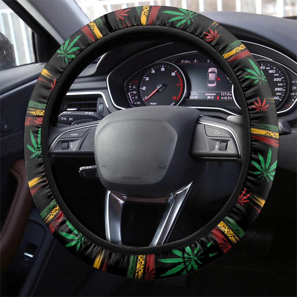 Puerto Rico One Love Reggae Lion Steering Wheel Cover Caribbean Reggae Spirit
