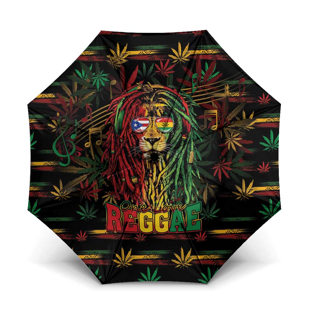 Puerto Rico One Love Reggae Lion Umbrella Caribbean Reggae Spirit