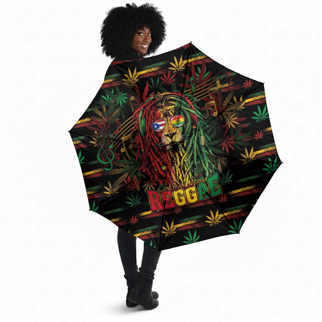 Puerto Rico One Love Reggae Lion Umbrella Caribbean Reggae Spirit