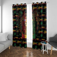 Puerto Rico One Love Reggae Lion Window Curtain Caribbean Reggae Spirit
