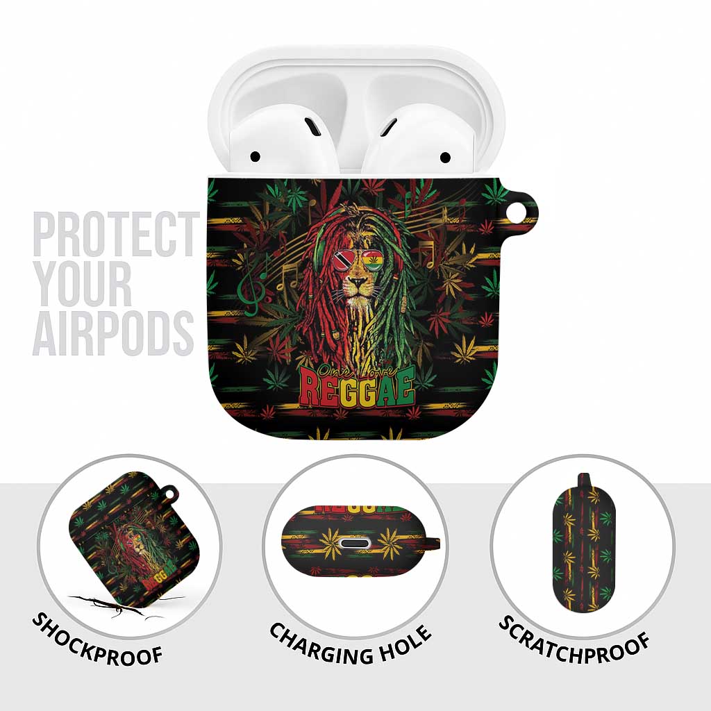 Trinidad and Tobago One Love Reggae Lion AirPods Case Caribbean Reggae Spirit