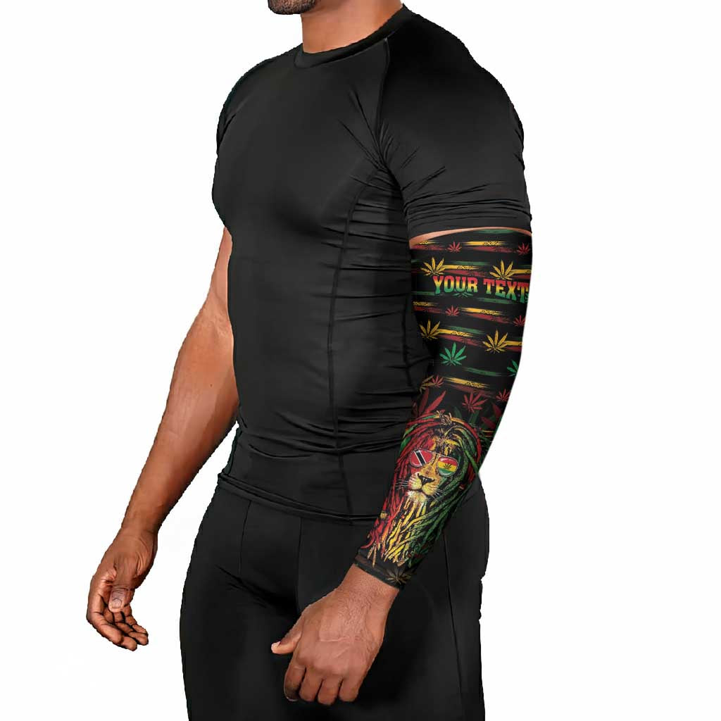 Personalized Trinidad and Tobago One Love Reggae Lion Arm Sleeves Caribbean Reggae Spirit