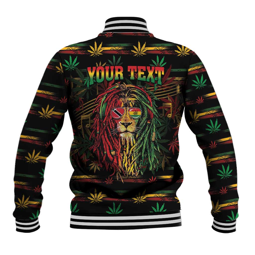 Personalized Trinidad and Tobago One Love Reggae Lion Baseball Jacket Caribbean Reggae Spirit