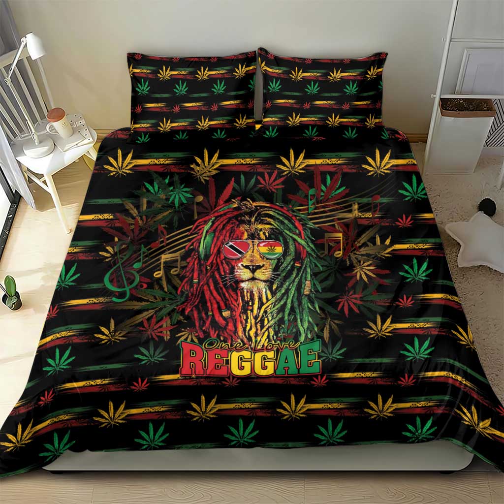Trinidad and Tobago One Love Reggae Lion Bedding Set Caribbean Reggae Spirit