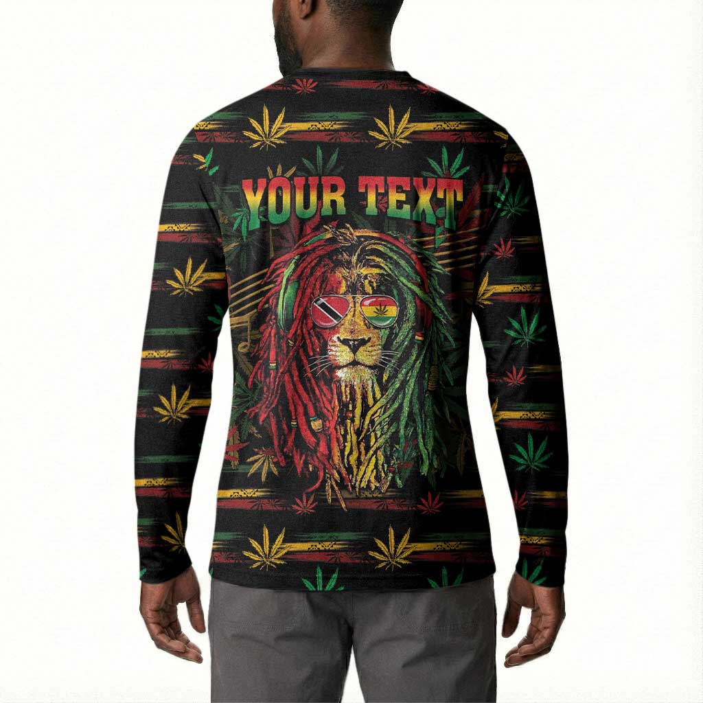 Personalized Trinidad and Tobago One Love Reggae Lion Button Sweatshirt Caribbean Reggae Spirit