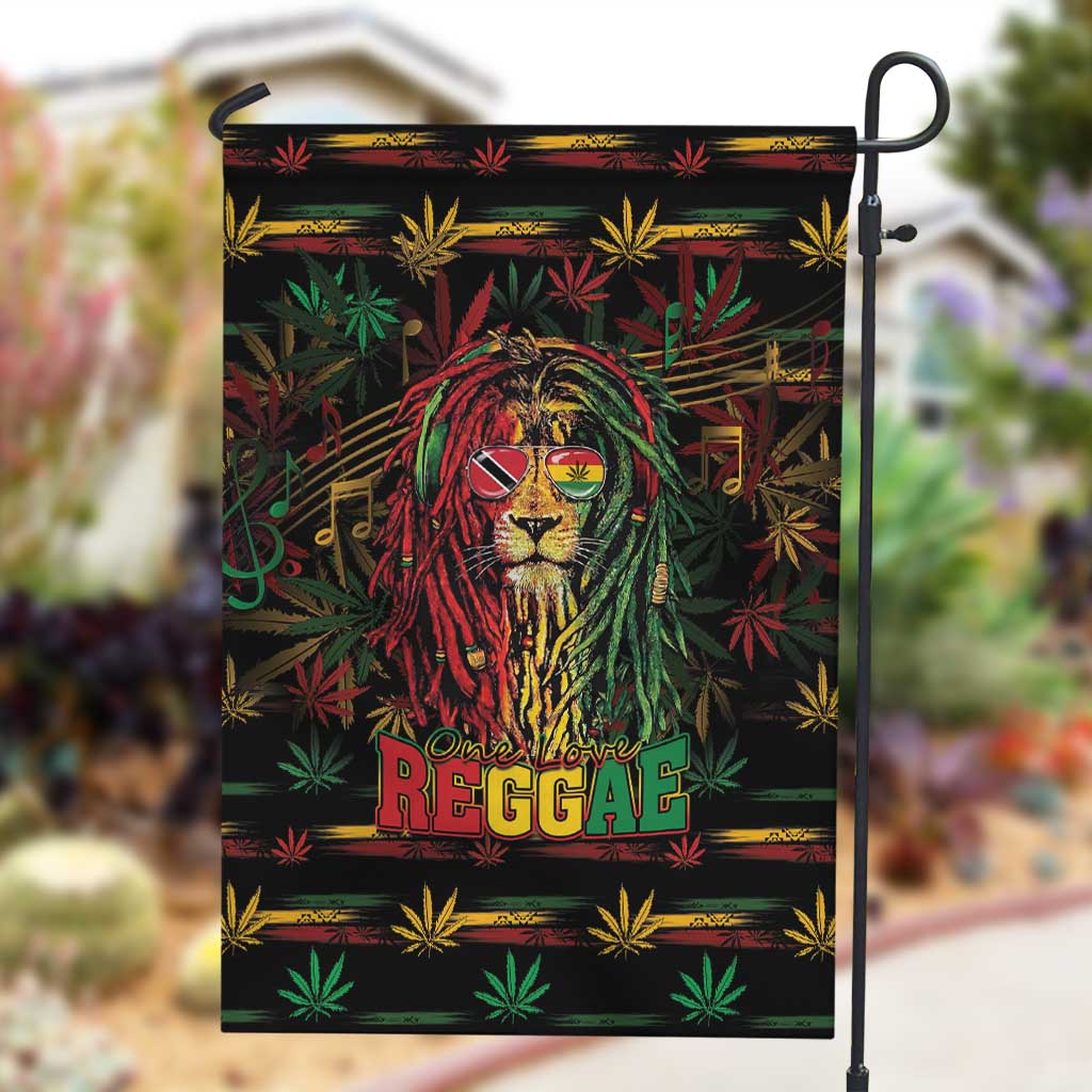 Trinidad and Tobago One Love Reggae Lion Garden Flag Caribbean Reggae Spirit