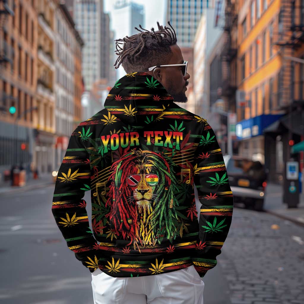 Personalized Trinidad and Tobago One Love Reggae Lion Hoodie Caribbean Reggae Spirit