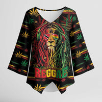 Personalized Trinidad and Tobago One Love Reggae Lion Kimono Sleeve Blouse Caribbean Reggae Spirit
