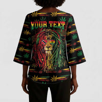 Personalized Trinidad and Tobago One Love Reggae Lion Kimono Sleeve Blouse Caribbean Reggae Spirit