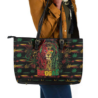 Trinidad and Tobago One Love Reggae Lion Leather Tote Bag Caribbean Reggae Spirit