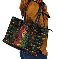 Trinidad and Tobago One Love Reggae Lion Leather Tote Bag Caribbean Reggae Spirit