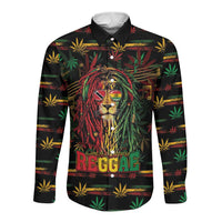 Personalized Trinidad and Tobago One Love Reggae Lion Long Sleeve Button Shirt Caribbean Reggae Spirit