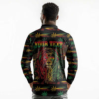 Personalized Trinidad and Tobago One Love Reggae Lion Long Sleeve Polo Shirt Caribbean Reggae Spirit