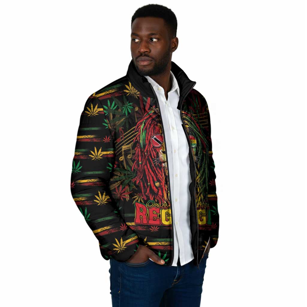 Personalized Trinidad and Tobago One Love Reggae Lion Padded Jacket Caribbean Reggae Spirit
