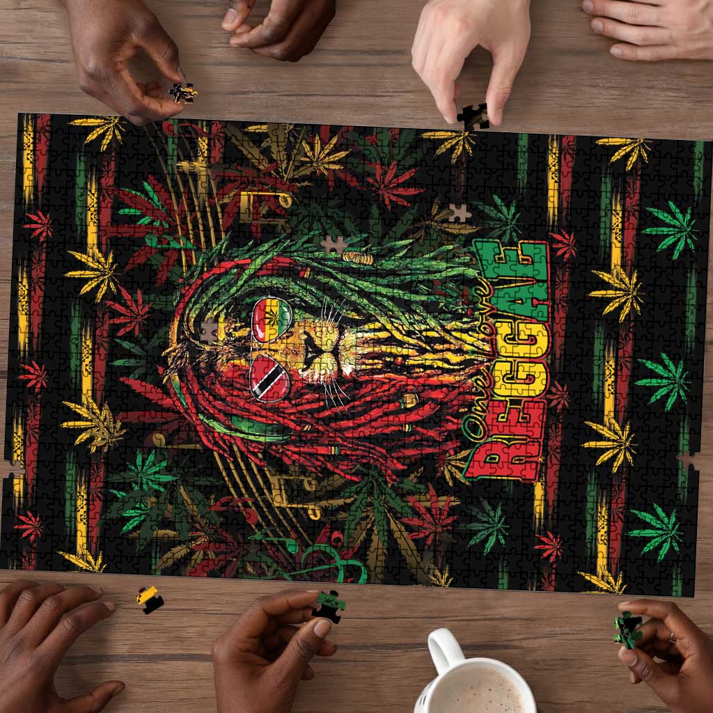 Trinidad and Tobago One Love Reggae Lion Puzzle Caribbean Reggae Spirit