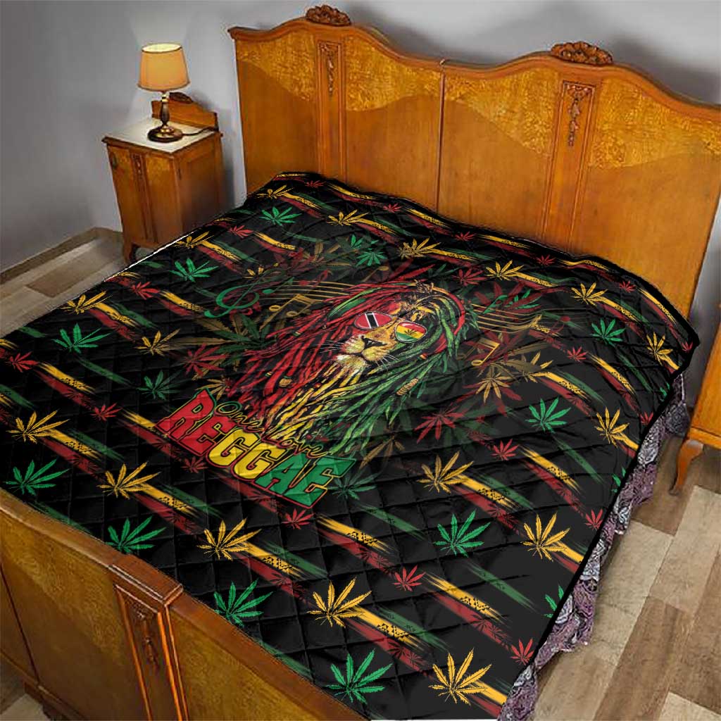 Trinidad and Tobago One Love Reggae Lion Quilt Caribbean Reggae Spirit