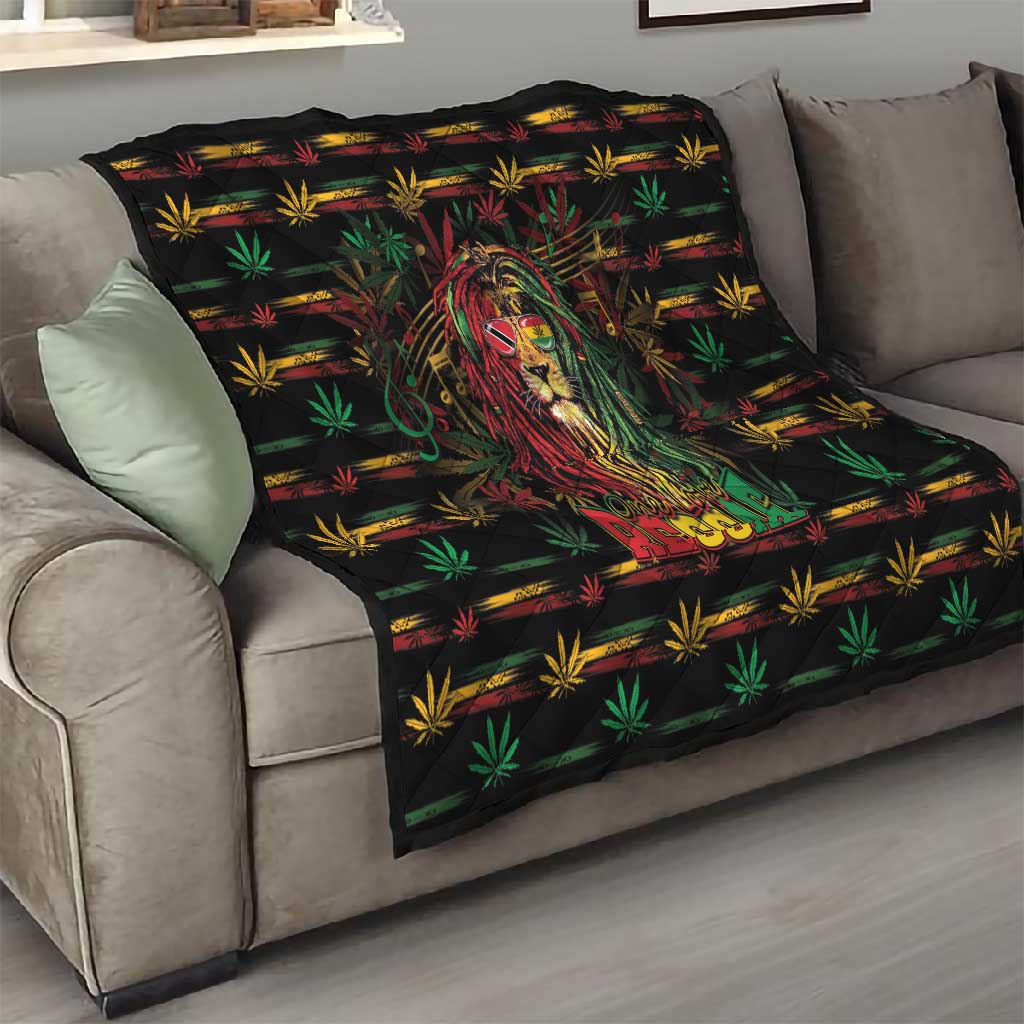 Trinidad and Tobago One Love Reggae Lion Quilt Caribbean Reggae Spirit