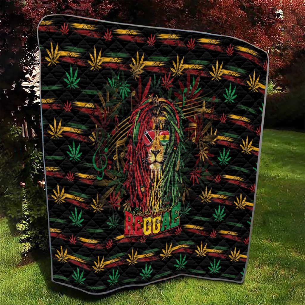 Trinidad and Tobago One Love Reggae Lion Quilt Caribbean Reggae Spirit