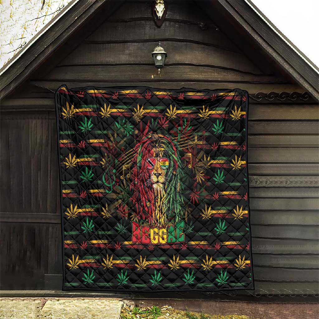Trinidad and Tobago One Love Reggae Lion Quilt Caribbean Reggae Spirit